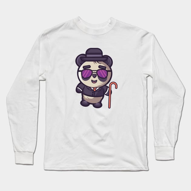 Boss Panda Mafia Long Sleeve T-Shirt by onama.std